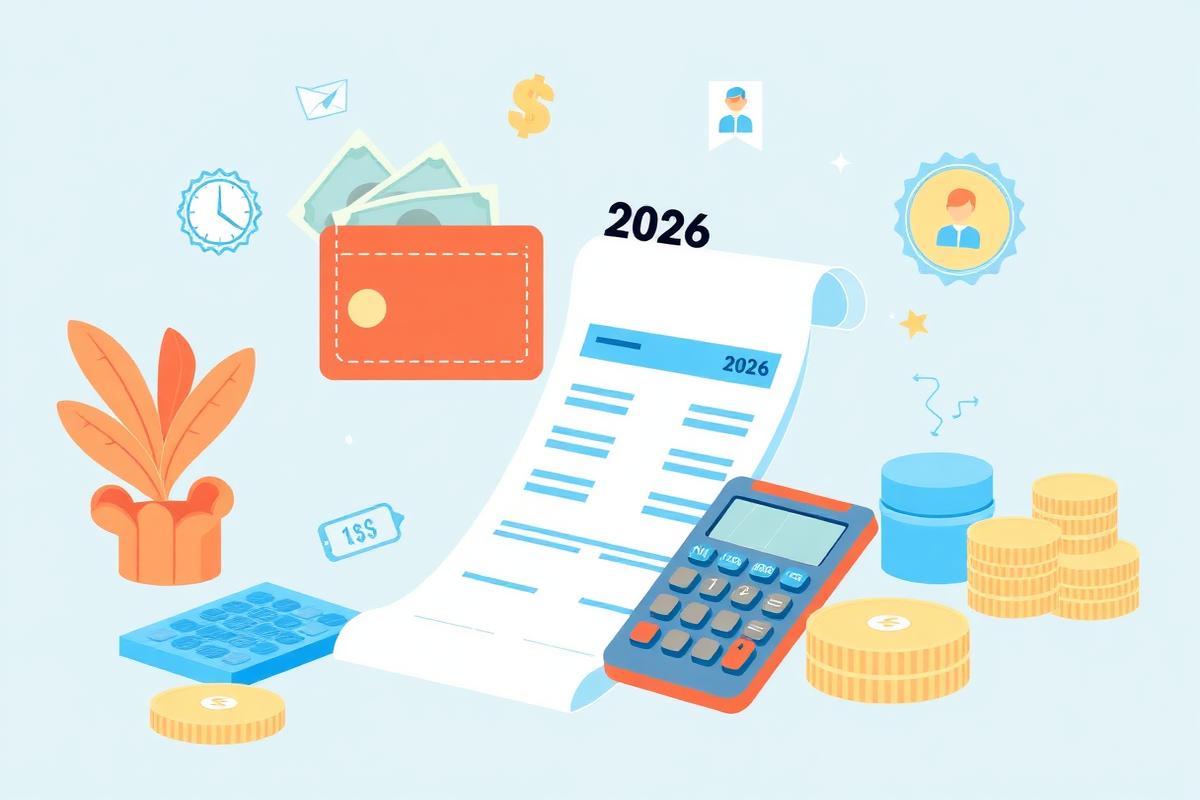 Salarizare 2026 — fluturaș de salariu, portofel și calculator